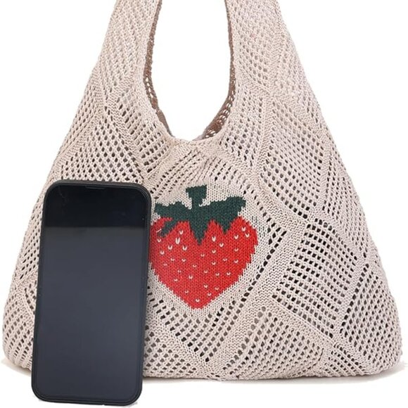 Crochet Mesh Beach Tote Shoulder Bag - Picture 4 of 7
